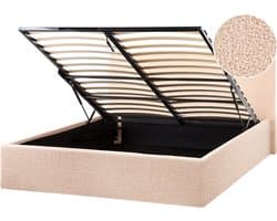 BELIANI ORBEY - Bed met opbergruimte - Beige - 120 x 200 cm - Bouclé