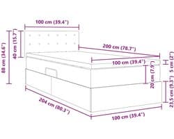 vidaXL - Opbergbed - met - LED - met - matras - met - LED - Zwart - 100 - x - 200 - cm - Fluweel