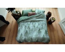 Rivièra Maison Foggy Forest dekbedovertrek - Lits-Jumeaux XL - 260 x 200/220 cm - Groen