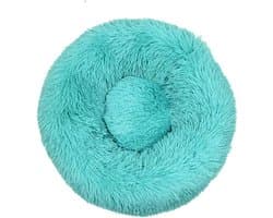Huisdierenbed Donut - Rond Kussen - Rustig Slapen - Zachte Pluche Vulling - 60x20cm - Groen
