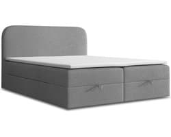Meuba Home - Vivaldi Boxspring - Grijs - 160x200 - Stof - Met topper 8cm