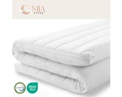 MIA Sleep Hotel Topper 130x200 - Topdekmatras - Hotel Kwaliteit - HR45 Koudschuim - Circa 6 cm dik - Afritsbaar - Luxe Tijk