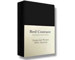 Bed Couture - Hoeslaken van 100% Katoen - Tweepersoons 160x200cm - Hoekhoogte 30cm - Ultra Zacht en Duurzaam - Zwart