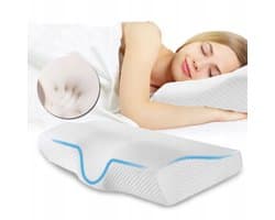 Slow Rebound Space Memory Foam Kussen - Wit - Memory Foam Kussen - Slaap Orthopedisch Cervicaal Kussen - Ter Ondersteuning van Hoofd, Nek en Rug