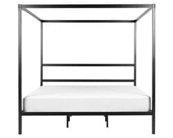 BELIANI LESTARDS - Hemelbed - Zwart - 180 x 200 cm - Staal