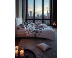 Heckettlane Dekbedovertrek Katoen Satijn Macey - White - 100% Katoen-Satijn - Dekbedovertrek 200x200/220cm - Tweepersoons - Chicago