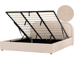 BELIANI QUILLIEN - Bed met opbergruimte - Beige - 180 x 200 cm - Bouclé