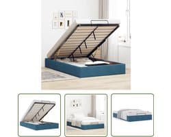 vidaXL Slaapcomfort - Ottoman Bed Frame - Ottoman bedframe zonder matras 120x200 cm fluweel donkerblauw - Opbergruimte - Velours Bed - Dark Blue Bed