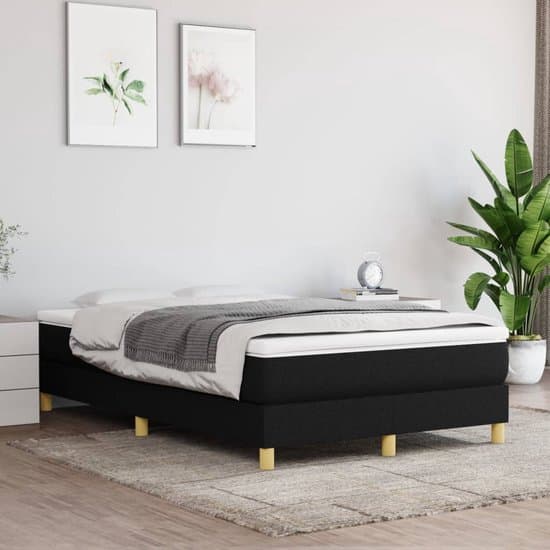 Tweepersoonsbed | Dubbelbed | Volwassenenbed | Boxspring met matras stof zwart 120x200 cm