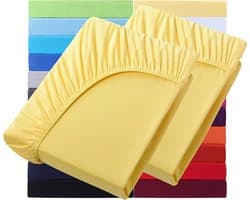 Set van 2 Jersey Hoeslakens 200x220 cm voor Waterbed & Boxspring - 40 cm Hoogte - 100% Katoen