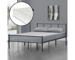 Metalen bedframe Hercules met matras 120x200 cm donkergrijs