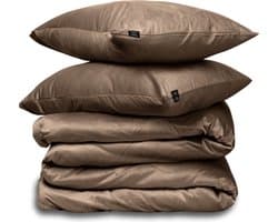 Dekbedovertrek Velvet Couture - Fluweel - Dekbedovertrek - 240x200/220 cm - Tweepersoons - Bruin - instopstrook - Fluweel Zacht - Afgewerkt met Drukknoopjes
