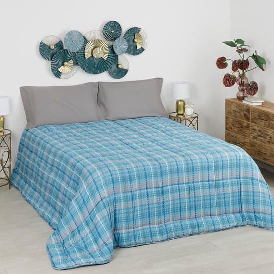 Dekbed Tweepersoons - Warm Dekbed - Slaapcomfort - Hypoallergeen Materiaal - 260x260 cm - Blauw Pied de Poule