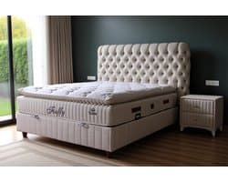 BSS Bedding Fluffy - Boxspring - Boxspring met Opbergruimte - 140x200 - Beige