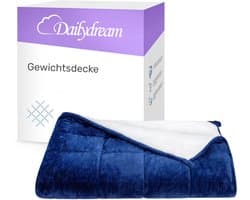 Dailydream | Verzwaringsdeken voor volwassenen van pluizig fleece, editie Blauw. 4,5 KG / 135x200cm - weighted blanket - Zwaartedeken - Verzwaarde Deken -