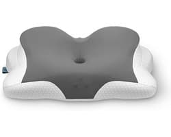 Orthopedisch traagschuim kussen met verstelbare hoogte en ademende hoes - Grijs