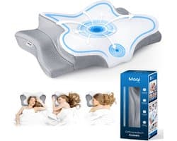 Maqi Living® Hoofdkussen Memory Foam voor Nekklachten Dreamora – Orthopedisch & Ergonomisch kussen - Geschikt voor rug-, zij- en buikslapers - Traagschuim - Wit