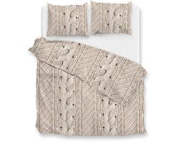 Zohome Mira Dekbedovertrek - Naturel - Tweepersoons - Dekbedhoes van 100% Katoen-Flanel - Winter - 200x220 + 2 slopen 60/70 cm - AW25