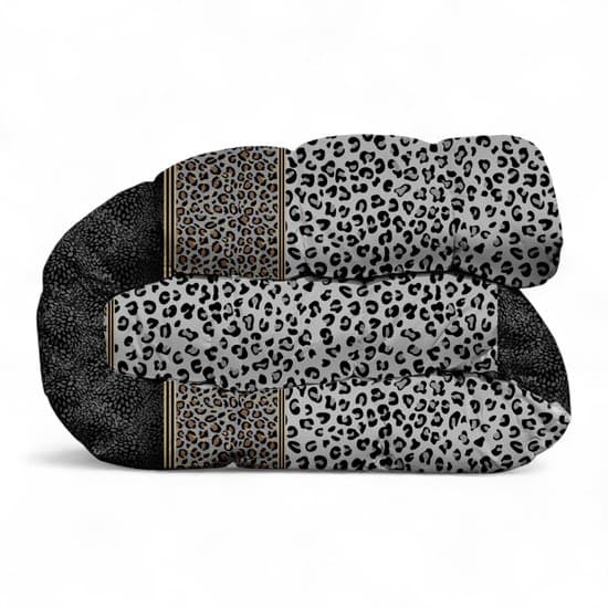 Premium Dekbed bedrukt - Zonder hoes ( 2 in 1 ) - Tweezijdig - 240 x 220 cm - Chic Panter / Flowers