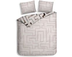 Heckettlane Dekbedovertrek Katoen Satijn Melis - Natural - 100% Katoen-Satijn - Dekbedovertrek 260x200/220cm - Lits Jumeaux Extra Breed - Wenen