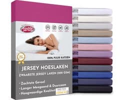 Double Jersey Hoeslaken - Hoeslaken 160x200+30 cm - 100% Katoen  Purple