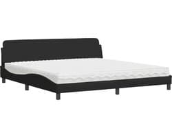 vidaXL - Bed - met - matras - "Dover" - stof - zwart - 200x200 - cm
