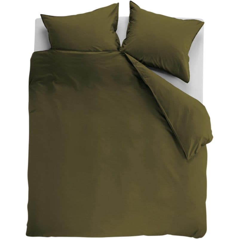Dekbedovertrek Cotton Uni Olive Green 240x200/220