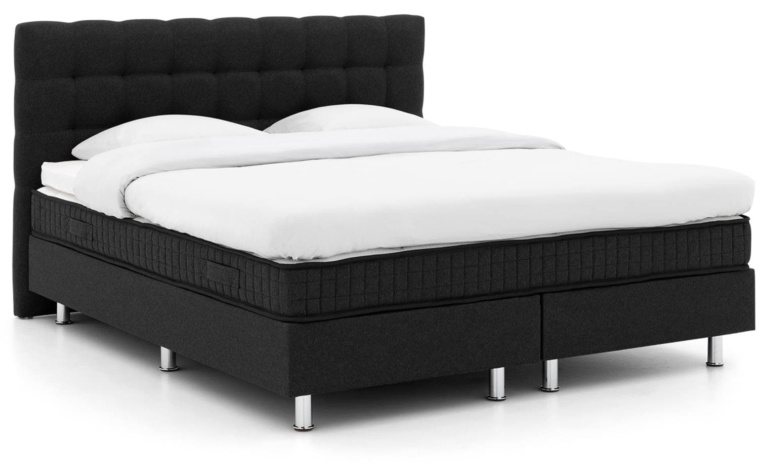 Goossens Basic Boxspring Compleet Bjorn, 160 x 200 cm box (= 2x 80x200cm), 1x matras gestoffeerd pocketvering, 1x matrastopper gestoffeerd