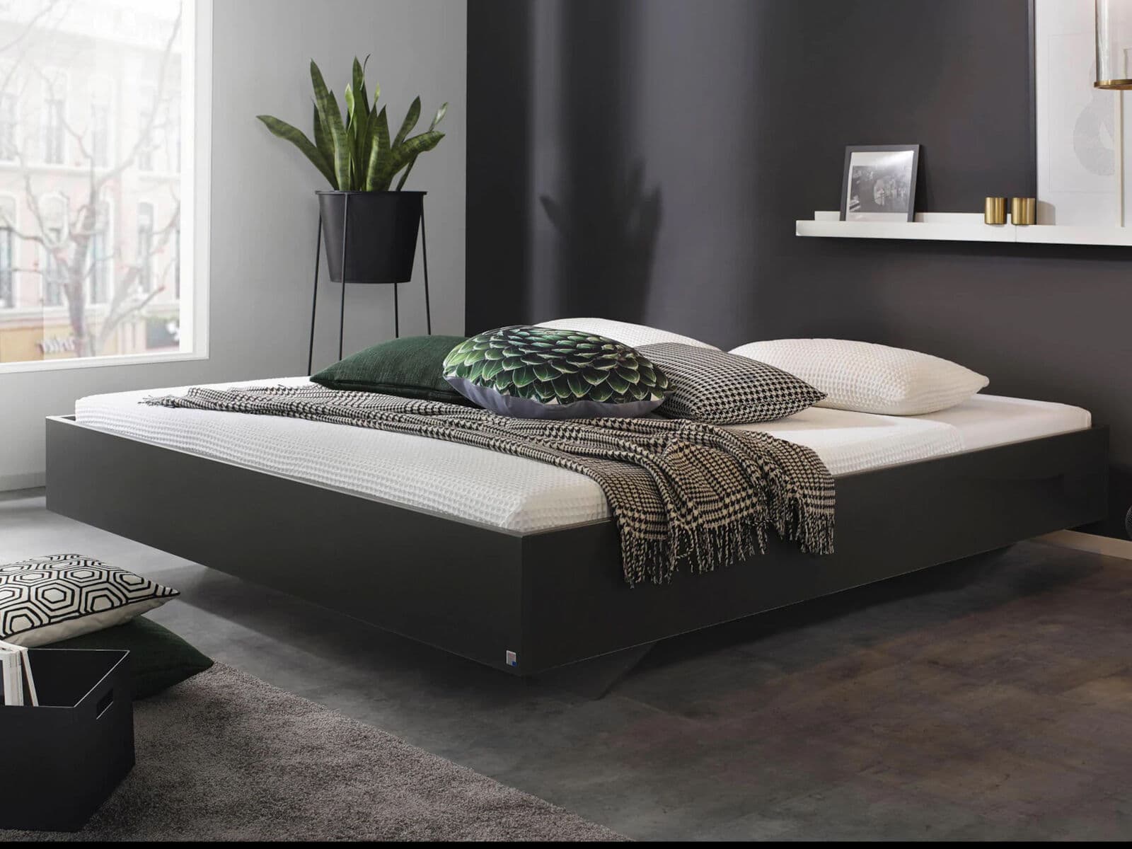 Bed IXANA 160x200 cm metaalgrijs