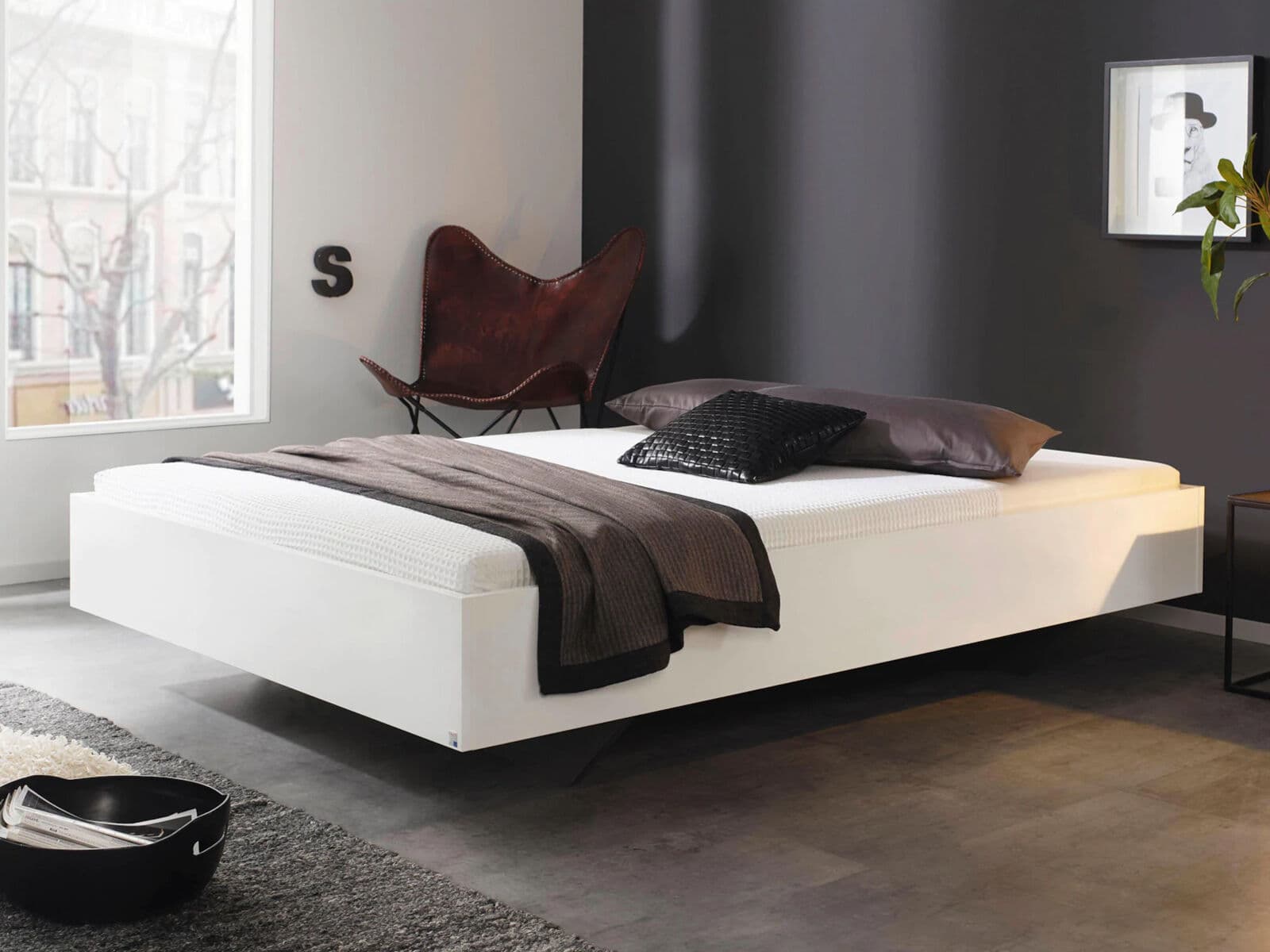 Bed IXANA 120x200 cm hoogglans wit