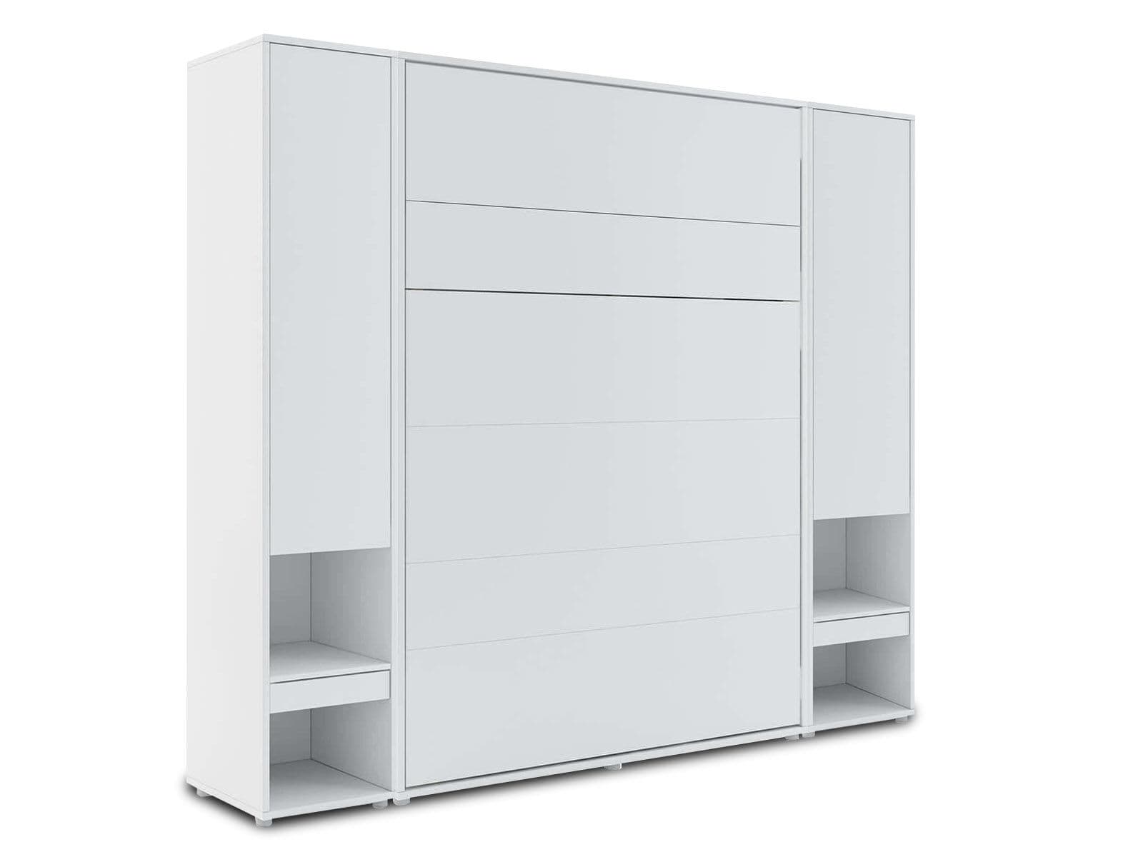 Opklapbed CONCEPTION PRO 140x200 cm mat wit (verticaal) met kasten