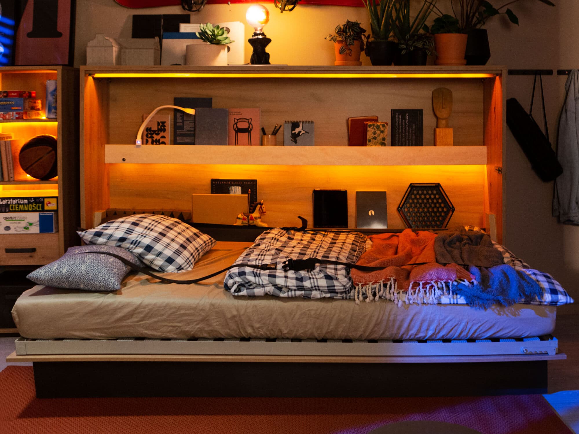 Opklapbed CONCEPTION JUNIOR 120x200 cm artisan eik (horizontaal)