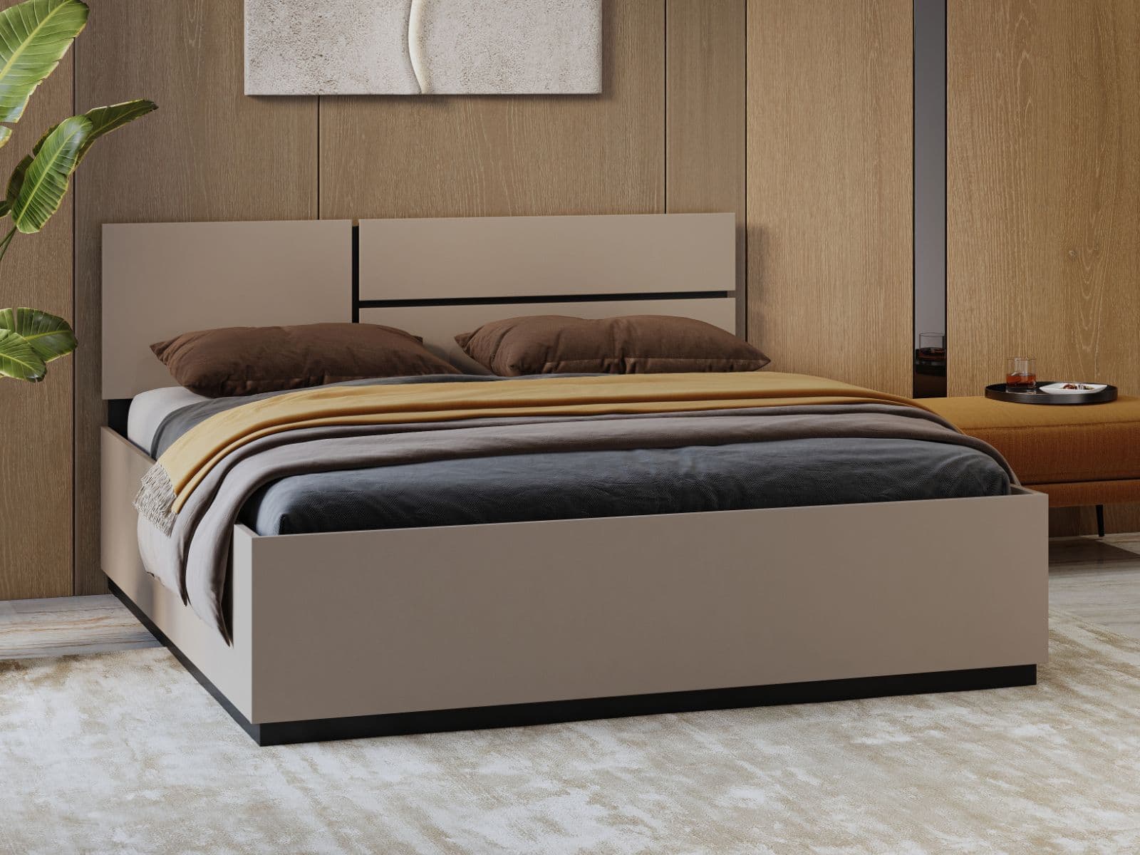 Bed CROSSAIR 160x200 cm taupe
