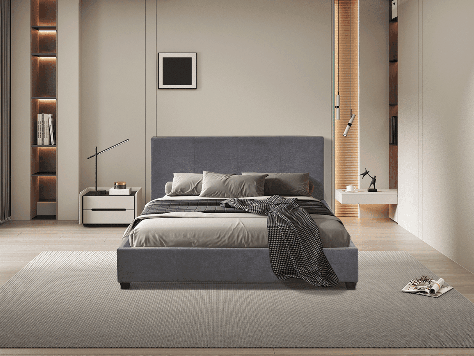 Bed ZEUS 160x200 cm grijs