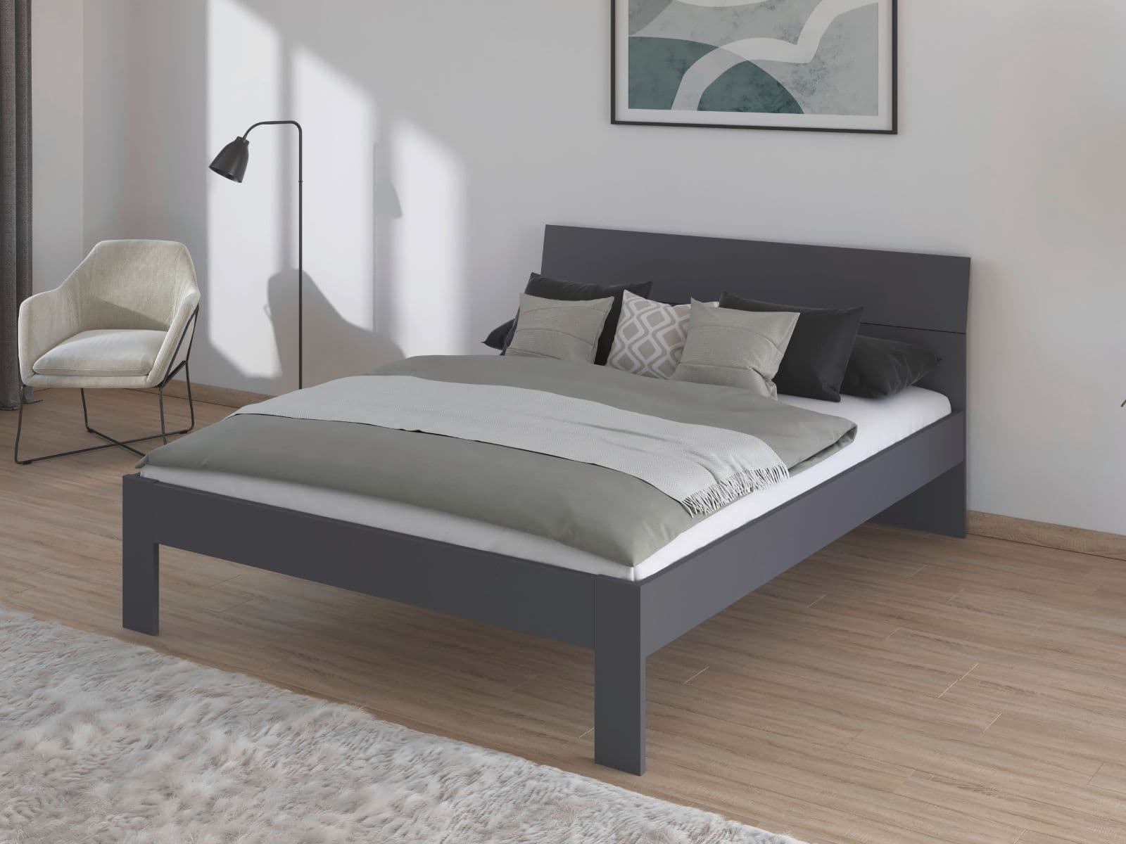 Bed FLASH 140x200 cm metaalgrijs