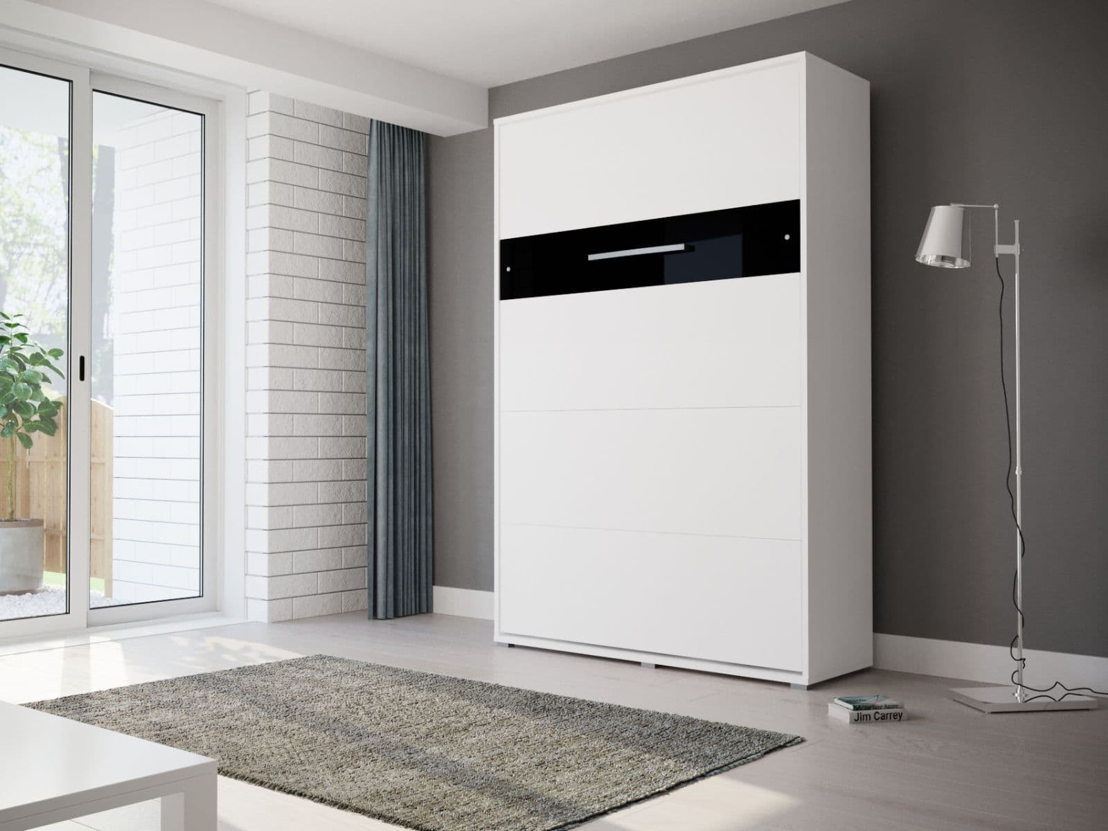 Opklapbed HOUDI 140x200 cm wit/zwart