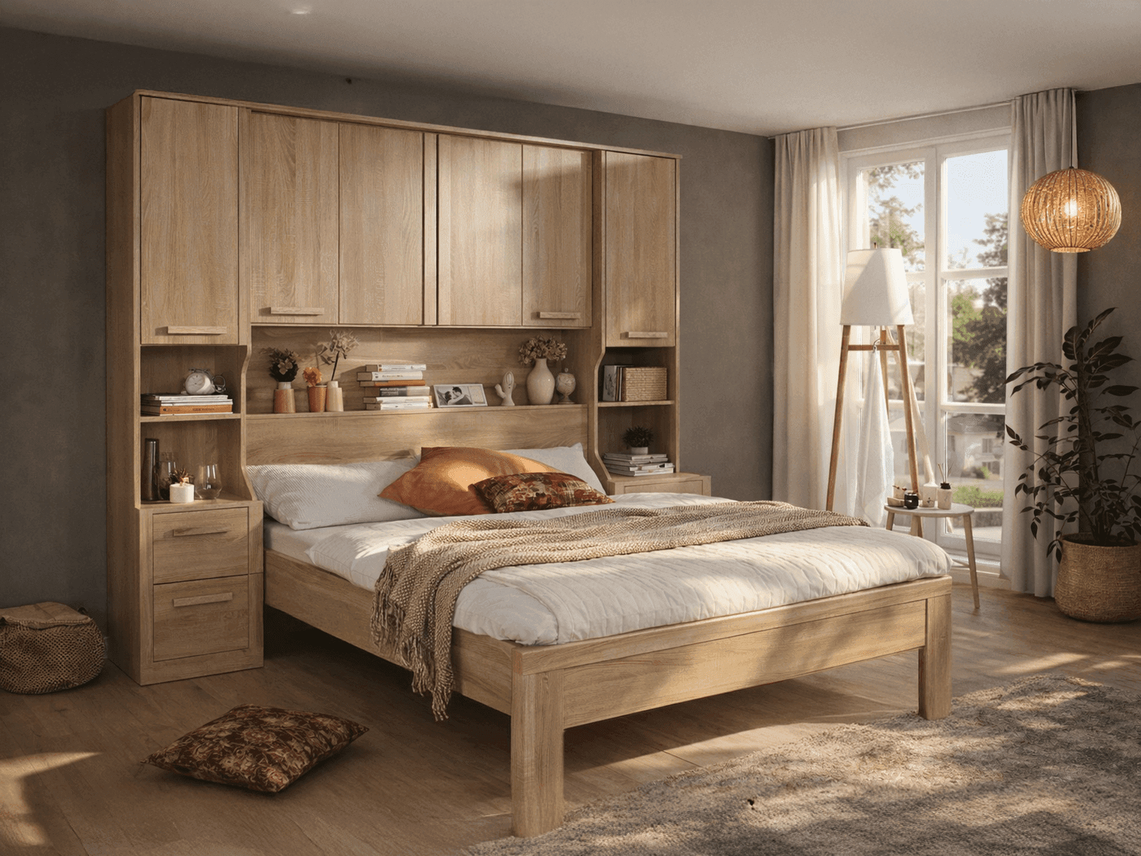 Bed en brugkast RIGA 140x200 cm sonoma