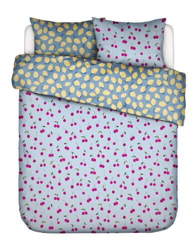 Essenza Covers & Co Zesty cherry Dekbedovertrek Ice blue 200x200/220