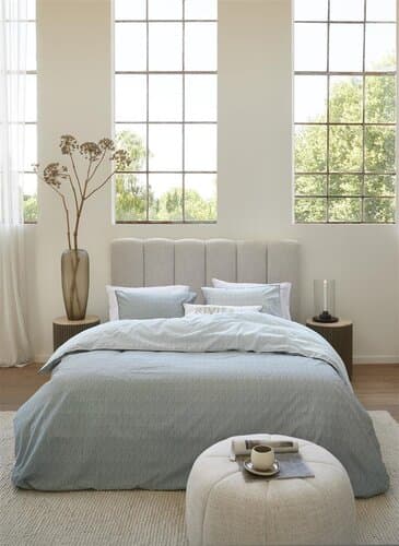 Rivièra Maison Riviera Maison Dekbedovertrek Twisted - Grijsgroen 200x200/220 cm