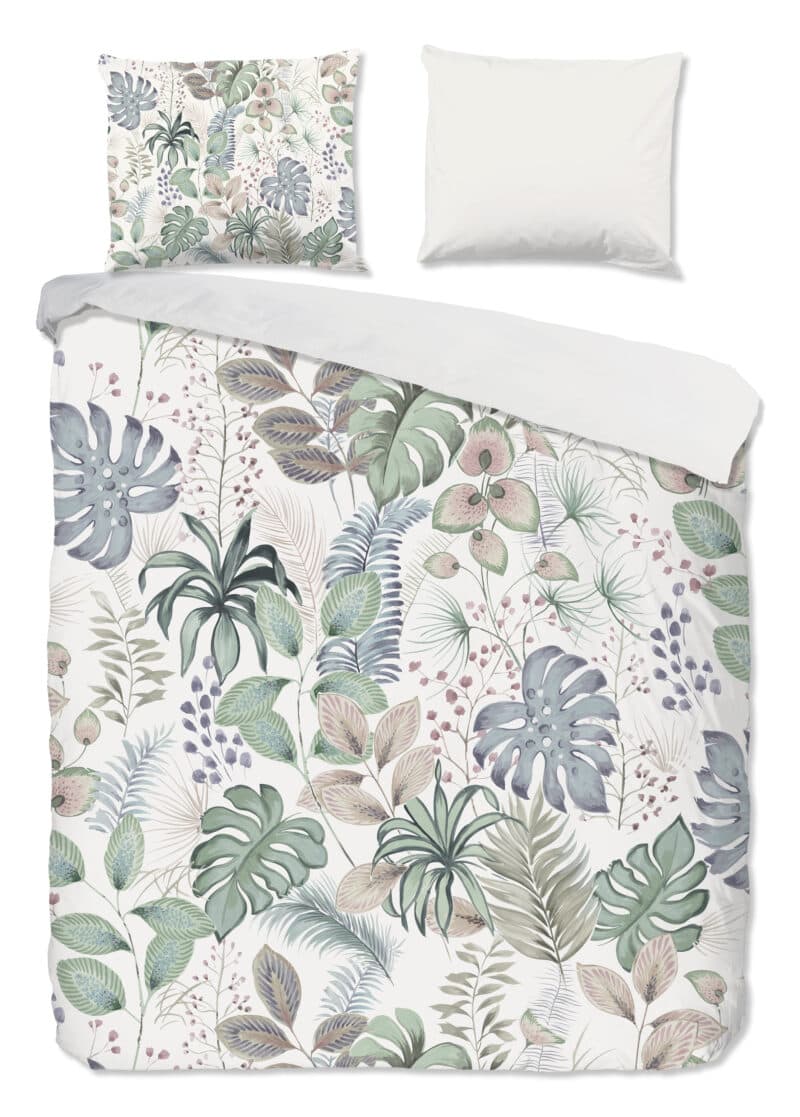 Good Morning Dekbedovertrek "bladeren" - Multi - (240x200/220 cm) - Katoen