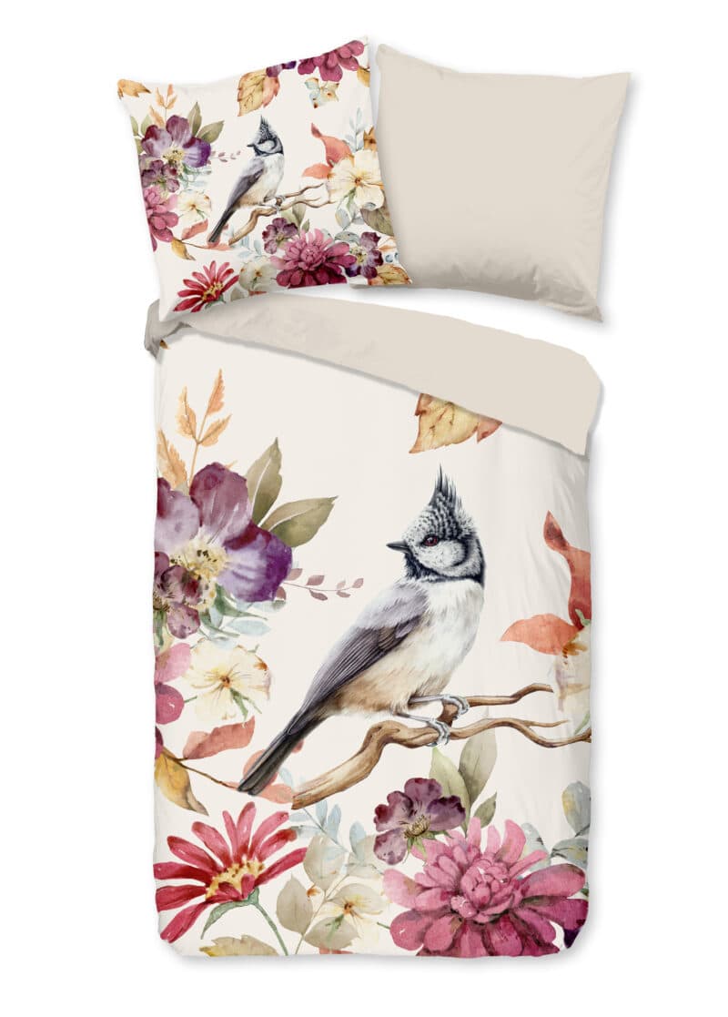 Good Morning Dekbedovertrek "bloemen en vogels" - Multi - (200x200 cm) - Katoen
