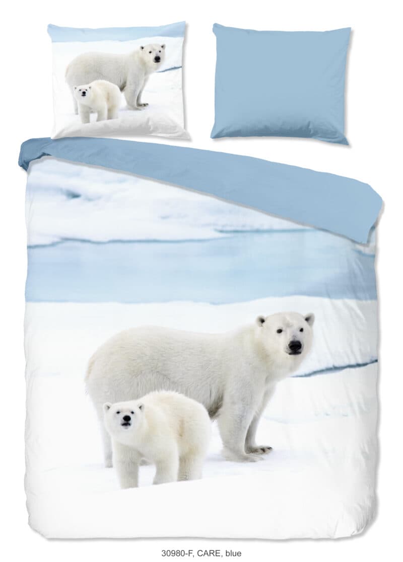 Good Morning Dekbedovertrek "ijsberen" - Blauw - (240x200/220 cm) - Katoen Flanel