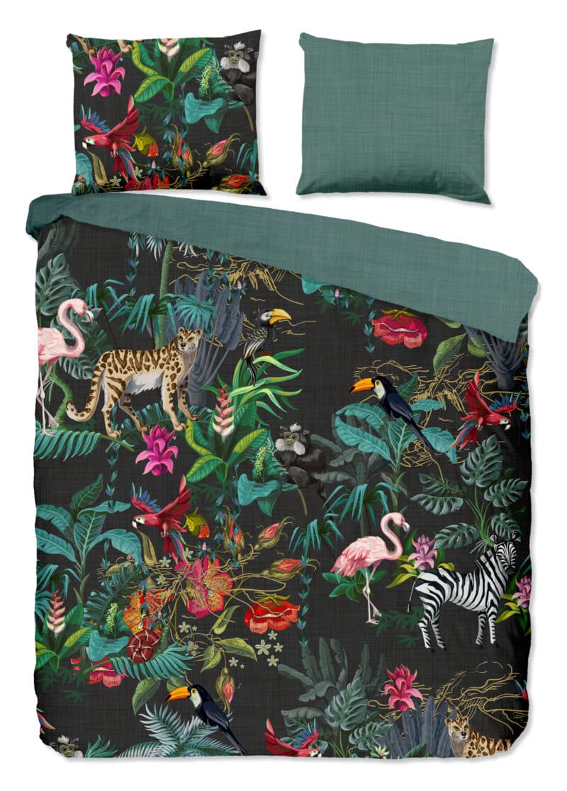 Good Morning Dekbedovertrek "jungleprint" - Multi - (240x200/220 cm) - Katoen