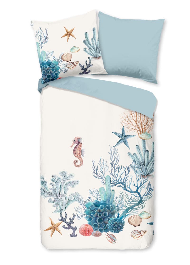 Good Morning Dekbedovertrek "maritiem" - Wit - (200x200 cm) - Katoen