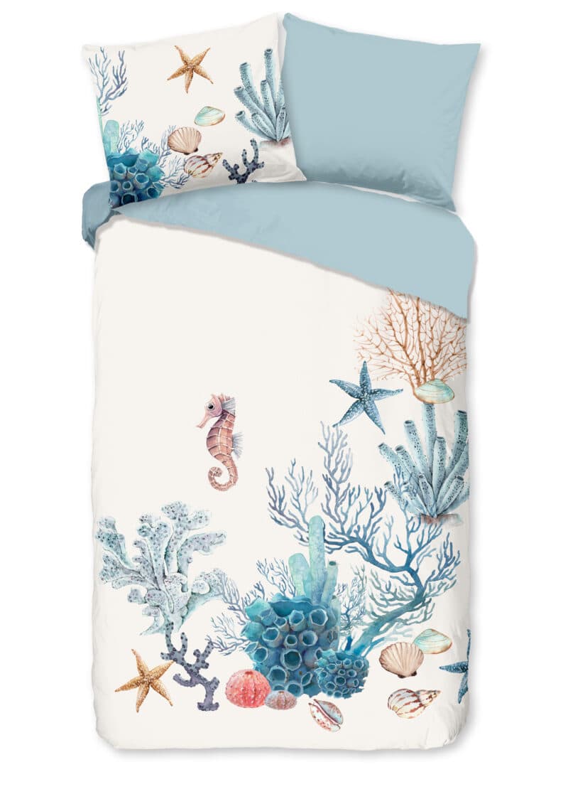 Good Morning Dekbedovertrek "maritiem" - Wit - (200x200/220 cm) - Katoen