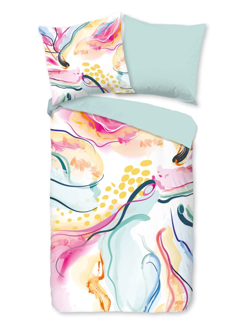 Good Morning Dekbedovertrek "moderne print" - Multi - (200x200 cm) - Katoen