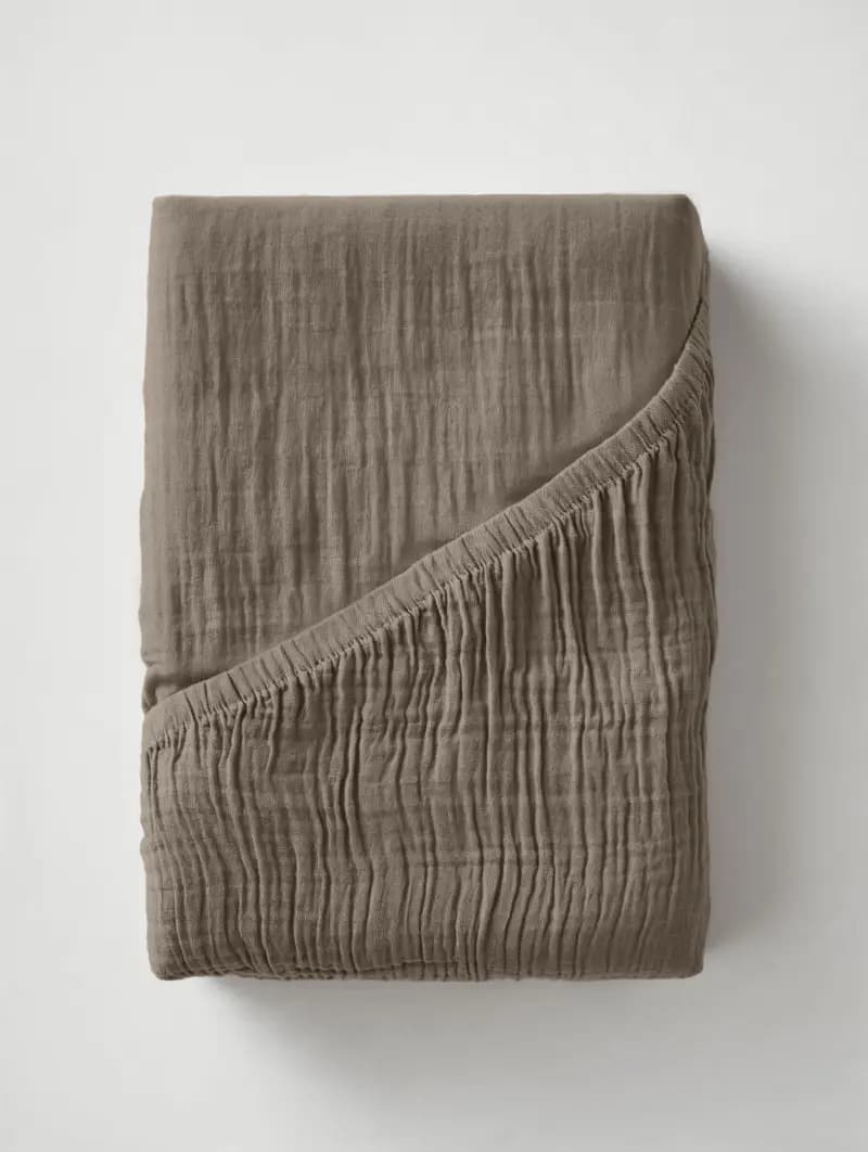 Dreamhouse Hoeslaken Mousseline Taupe 160 x 200 + 30 cm