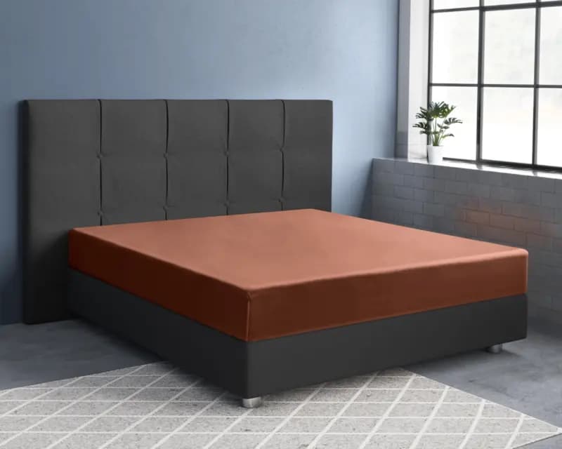 Primaviera Deluxe Satijnen Hoeslaken Bruin 140 x 200 cm