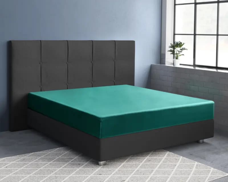 Primaviera Deluxe Satijnen Hoeslaken Donker Groen 140 x 200 cm