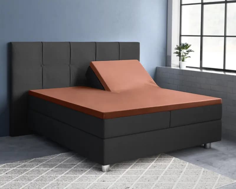 Primaviera Deluxe Splittopper Satijn Hoeslaken Bruin 160 x 200 cm